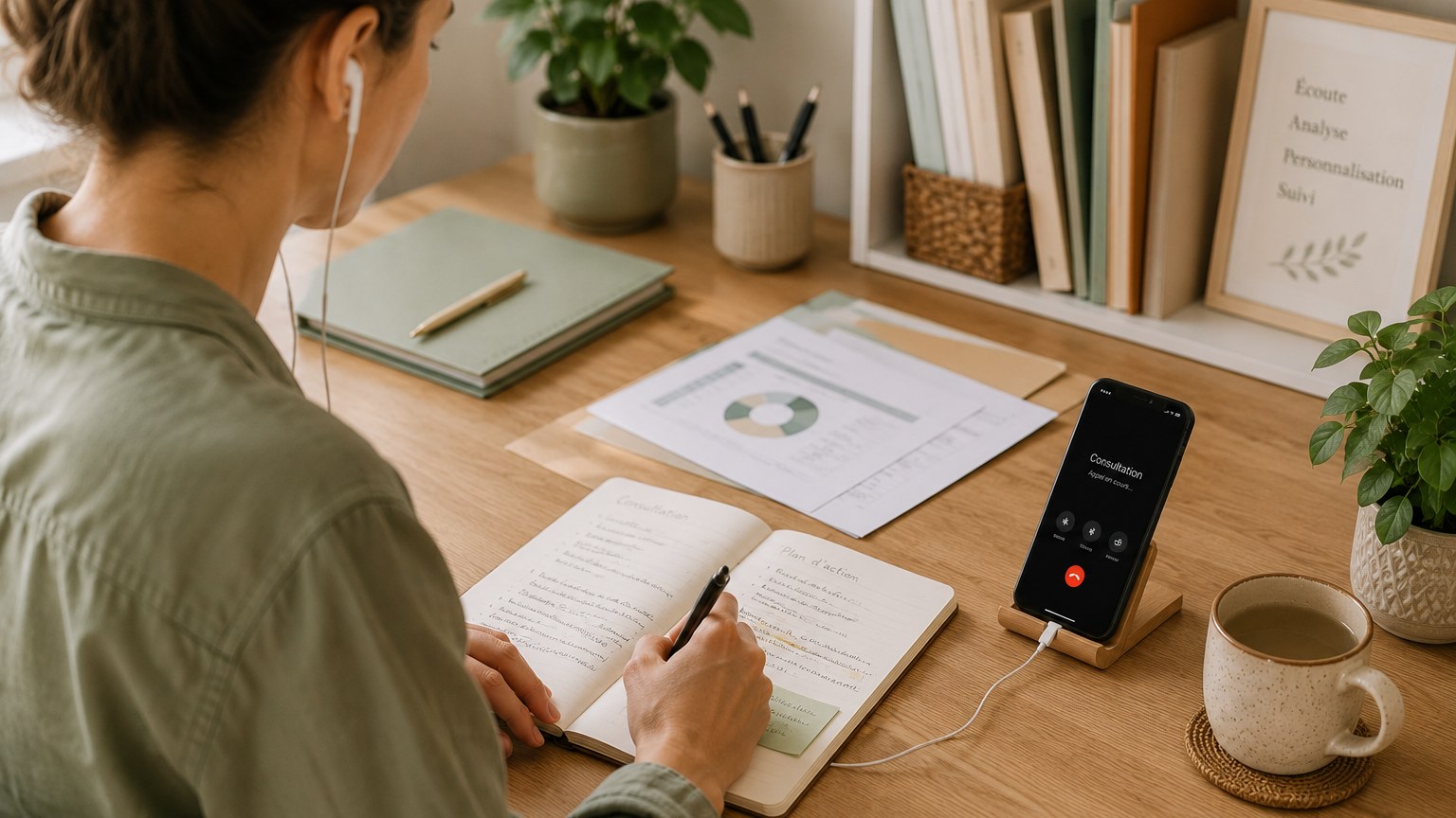 Consultation à distance en naturopathie fonctionnelle avec prise de notes
