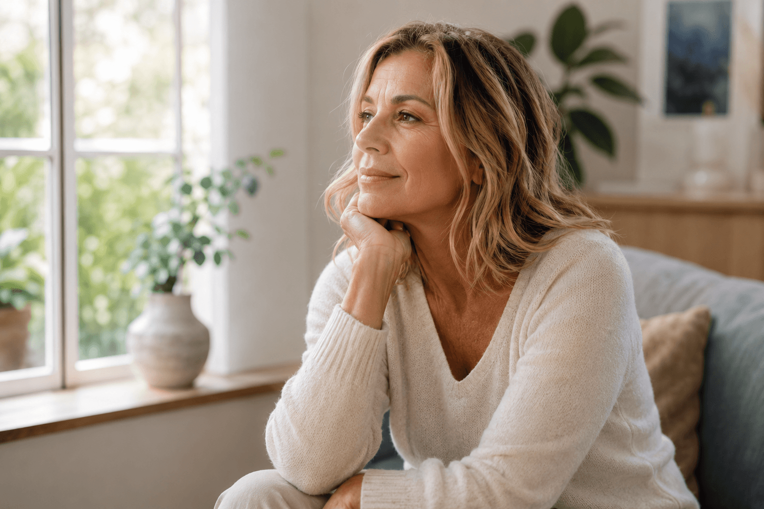 Femme en périménopause;, symptômes et changements hormonaux